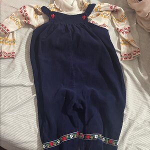 Healthtex Navy Overalls with Colorful Trim